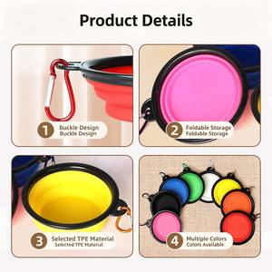 Bol de voyage portable pour animaux de compagnie, en TPE+ABS de qualité alimentaire, pliable, avec <span class=keywords><strong>base</strong></span> antidérapante - Product Image 5