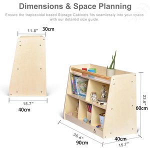 Estantería Montessori para <span class=keywords><strong>Libros</strong></span> Infantiles, Organizador de Almacenamiento para Bebés, Armario Infantil de 2 Niveles con Barra de Seguridad para Sala de Juegos - Product Image 3