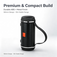 Haut-parleur radio FM mini portable sans fil double 3W stéréo Boombox rechargeable pour extérieur avec entrées AUX TF USB Audio
