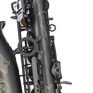 Saxophone alto Brass Entertainment EB, nickelé noir, résistant à la rouille, motifs sculptés à la main, boutons <span class=keywords><strong>de</strong></span> clavier incrustés <span class=keywords><strong>de</strong></span> nacre. - Product Image 6