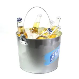 Hot Sale Popular New Product Beer Tin Ice Bucket Tin Bucket With Handle Metal Tin Pail Bucket Ice With Logo