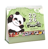 Calendrier de Dessin Animé 2026 - Ensemble de Décoration de Table Créative en Papier pour Enfants avec Horloge - Plan d'Apprentissage - Calendrier du Mois - Mignon