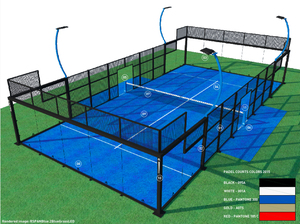 Prix d'usine court de paddle panoramique padel court de tennis - Product Image 6
