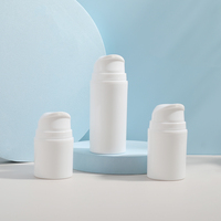 Flacon pompe cosmétique vide en plastique blanc sans air pour crème visage, avec logo personnalisé, disponible en 30ml, 50ml, 100ml, 120ml, 150ml, 200ml