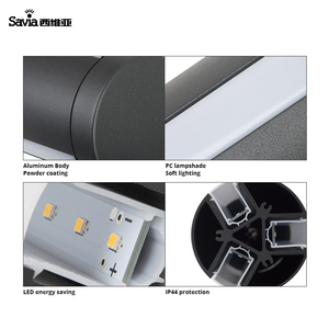 Lámpara de Poste Decorativa Savia para Exteriores, Impermeable IP44, 9w, 3000K, Aluminio y PC, Luces LED para Jardín, Patio y Césped - Product Image 2