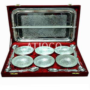 Juego de regalo corporativo en forma de cuenco de loto Chapado en plata pura diseñado llamativo disponible a un precio nominal y razonable - Product Image 4