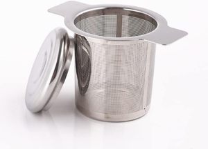 Wholesale 304 Stainless Steel Double Handle Metal <b>Tea</b> Filter <b>Infuser</b> With Lid Gold or Silver - Product Image 6