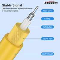 SC/LC/MPO de alta velocidad. UPC/PC/APC G657A1 G652D OM3 OM4 Cable de conexión de conector Simplex Duplex Core Drop Cable de conexión de fibra óptica