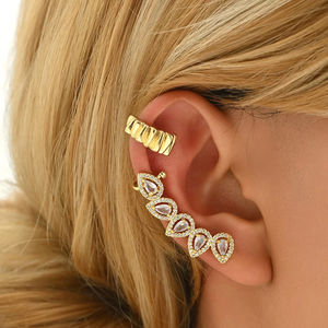 À la mode nouvelle mode multi-style boucles d'oreilles à clipser ensemble en gros avec géométrique zircone cuivre bijoux femmes cadeau - Product Image 1