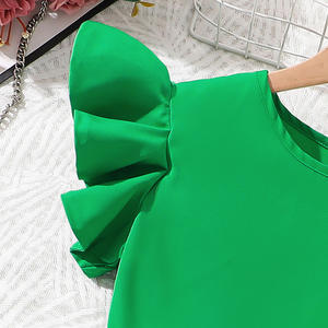 Usine vert à manches courtes été enfants tenue décontracté vêtements pour enfants pour <span class=keywords><strong>fille</strong></span> de <span class=keywords><strong>12</strong></span> <span class=keywords><strong>ans</strong></span> 11 <span class=keywords><strong>ans</strong></span> <span class=keywords><strong>fille</strong></span> vêtements - Product Image 4