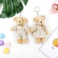 Nouveau Couple ours en peluche coton pendentif porte-clés sac suspendu griffe Machine poupée en gros animaux en peluche