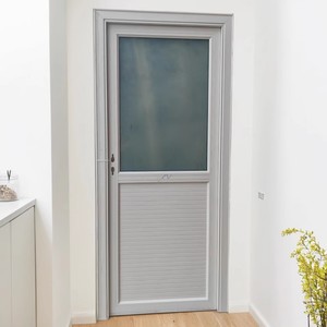 Porta in PVC Moderna Personalizzata Impermeabile Porta in UPVC per <span class=keywords><strong>Bagno</strong></span> e Toilette con Apertura Manuale e Vetro - Product Image 6