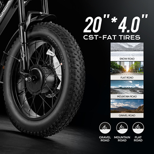 Nuevo Diseño Eahora Terra 2 48v 1000w Bicicleta Eléctrica de Doble Motor con Llantas Anchas, Híbrida para Carretera y Ciudad, de Largo Alcance - Product Image 5
