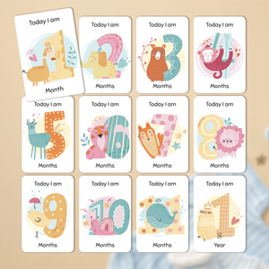 Juego de Tarjetas de Papel Decorativas Impresas Personalizadas para Celebrar los Hitos del Bebé, Niño o Niña, para Fotos Mensuales de Recién Nacidos y Baby Shower - Product Image 2