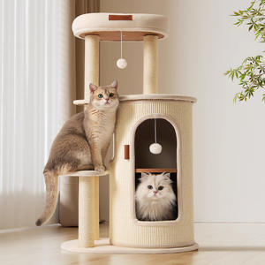 طوق حديث متعدد الطبقات حامل تسلق لبرميل السيزال المنزلي خدش شجرة القط شقة صغيرة غير Ocupying عش القط الكرتون - Product Image 2