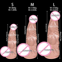 Dildo géant en silicone liquide souple et extensible pour hommes et femmes, étanche, pour masturbation et plug anal, jouet sexuel pour adultes