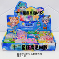 Slime transparent aux 12 constellations, avec cristaux en forme de cœur, paillettes et bulles, jouet anti-stress en gel