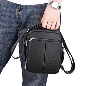 <span class=keywords><strong>2022</strong></span> hommes personnalisé affaires rétro en cuir sac de messager en cuir véritable doux décontracté extérieur noir sac à bandoulière pour le travail - Product Image 5