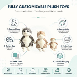 Ensemble de peluches chat calico tigré, 3 pièces, couleurs mélangées, poupées en peluche chaton, gris blanc orange, peluches mignonnes pour enfants, logo personnalisé - Product Image 2