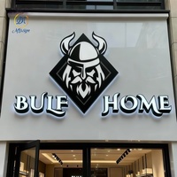 Letrero Luminoso para Exteriores con Retroiluminación y Luz Frontal, Letrero Publicitario LED, Letrero LED con Letras de Canal Metálico 3D para Barbería
