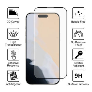 Protection d'écran 3D anti-traces de doigts, givrée mate, en verre trempé 9H pour iPhone 17 Air 16E 11 12 13 Mini 14 15 16 Pro Max Plus - Product Image 3
