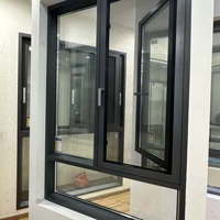 Fenêtres à triple vitrage insonorisées en alliage d'aluminium, design classique, verticales, résistantes au froid, pour cuisine et salle de bain