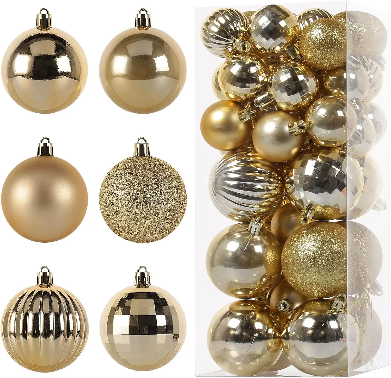 Bolas de Natal para decoração de árvore de Natal, bolas de Natal brilhantes para serigrafia, caixa de 6 unidades em PVC, itens mais vendidos