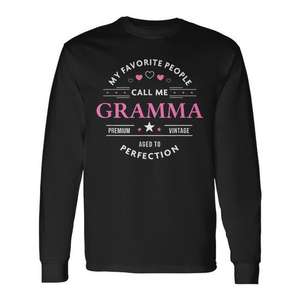 Gramma T-shirt à manches longues pour adulte, unisexe, col rond, Premium Vintage Aged To Perfection - Product Image 1