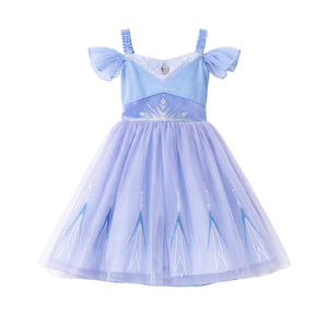 Liquidación de Stock: Vestido de Hada Navideño para Niñas, Morado con Lentejuelas y Encaje, Mangas Abullonadas, Ropa de Fiesta, Gran Descuento, Listo para Enviar - Product Image 1