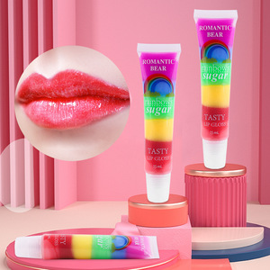 Brilho labial <span class=keywords><strong>Rainbow</strong></span> para Natal tubo de apertar brilho labial vegano