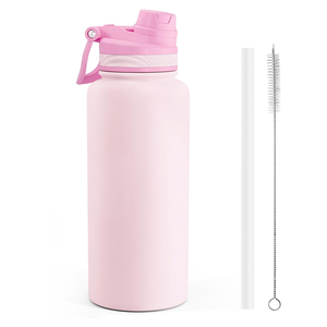 OEM 32oz 18oz Double Wall Stainless Steel Tumbler Eco-Friendly Sports Vacuum Insulated Water Bottle with <b>2</b>-in-1 Straw Spout Lid - Product Image 1