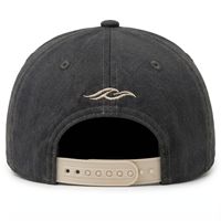 Gorra de béisbol deportiva de sarga con logotipo personalizado, estructurada tipo A, con bordado de pez rojo, bicolor, al por mayor