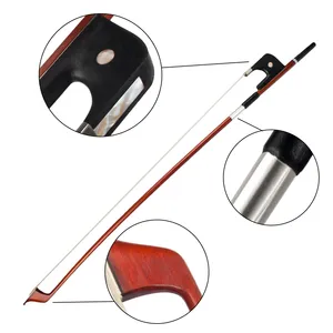 Archet de contrebasse de style allemand 4/4, avec manche <span class=keywords><strong>en</strong></span> pernambuco, nageoire <span class=keywords><strong>en</strong></span> ébène, crin naturel, bien équilibré - Product Image 2