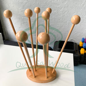 Tendedero de bolsas de plástico de madera de haya-Bolsa reutilizable y secador de botellas, diseño de ahorro de espacio para almacenamiento de cocina - Product Image 2