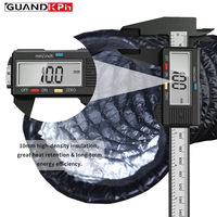 Tuyau flexible isolé anti-condensation de 6 pouces (160 mm) avec gaine en PVC noir, tuyau flexible acoustique pour climatiseur central HVAC