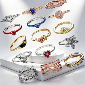 Anillo <span class=keywords><strong>de</strong></span> Plata 925 con Múltiples Lazos, Corazón Colorido, Abeja, Chakra y Corona, Chapado en Oro Rosa, para Mujer, Regalo <span class=keywords><strong>de</strong></span> <span class=keywords><strong>Boda</strong></span>, Novedad 2026 - Product Image 1