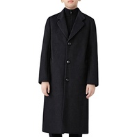 Manteau long en laine et polyester respirant et écologique pour homme Boying, à simple boutonnage, idéal pour le travail et les trajets quotidiens