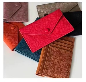 Minimalistisch Kiezelpatroon Premium Koe Lederen Designer Damesportemonnee Echt Lederen Portemonnee Kaarthouder - Product Image 2