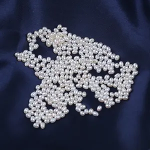 ZHUJI, оптовая продажа, 3-3,5 мм, натуральный белый жемчуг, Пресноводный Жемчуг в форме риса