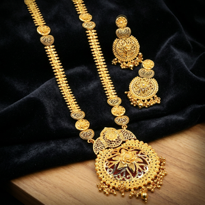 Wholesale 14K 18K 24K Micro Gold Filled Forming <b>Long</b> <b>Necklaces</b>, Fashion Jewelry Set, Brass Gold Plated Floral Design Jewelry Set - Product Image 3