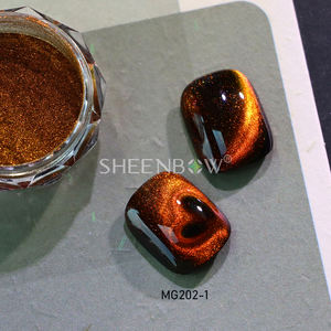 Bedak poles Gel longgar warna merah Super terang, TERBARU untuk seni kuku bubuk mata kucing - Product Image 5