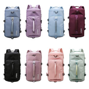 Gran oferta 2024, mochila de nailon para deportes al aire libre para hombres, bolso de mano impermeable para fin de semana con cierre de cremallera rosa, bolsa de viaje personalizada
