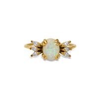Bague DS Vintage Style INS en Acier Titane Naturel avec Incrustation de Pierre de Lune, Design Personnalisé, Bijoux en Acier Inoxydable