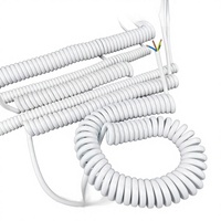 Weißes Quadratisches Spiralkabel BVR Modell 3-adrig/6-adrig/8-adrig 0,5/2,5/0,75/1,5 mm Kupferleiter