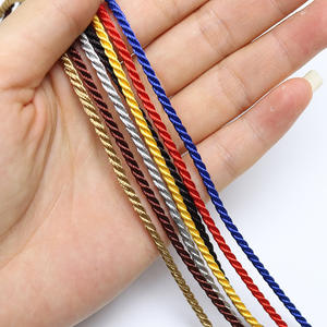 <span class=keywords><strong>Cordon</strong></span> torsadé à trois brins en polyester 100% de 5 mm d'épaisseur, fait main, pour la confection de bijoux DIY, plusieurs couleurs, différentes tailles, pour vêtements - Product Image 3