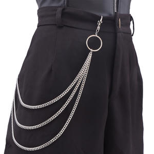 Cadena de Cintura Metálica Estilo Hip Hop, Cadena para Pantalones de Tres Capas de Aleación de Zinc, Estilo Punk para Uso Diario - Product Image 1