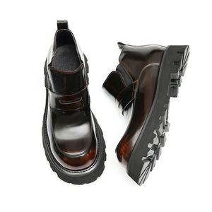 Chaussures d'automne pour hommes, chaussures imperméables à enfiler, chaussures Oxford haut de gamme, chaussures décontractées artisanales, chaussures à bout pointu pour hommes - Product Image 4