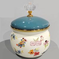 Bouteille d'assaisonnement en céramique résistante à la chaleur pour la maison, pot à sucre avec couvercle, pot à condiments, pot à huile de piment, pot de stockage de sel et d'épices avec couvercle en verre – Tout-en-un