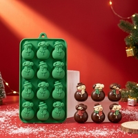 4 styles de moules en silicone de Noël pour la fabrication de chocolats, bonbons, fleurs, moules en silicone de Noël, moules à sucre, outils de pâtisserie