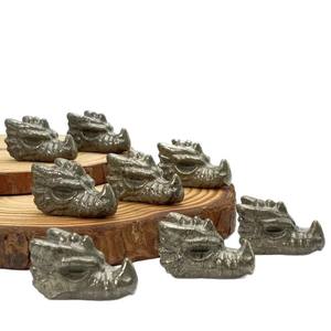 Adorno de Escritorio de Oficina con Cabeza de Dragón de Pirita Grabada, Pulido para Fines Decorativos, Venta al por Mayor - Product Image 5